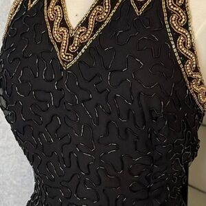 Elegant Black Beaded Dress